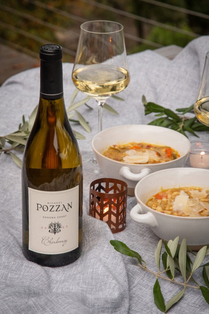 Minestrone recipe with Michael Pozzan Sonoma Coast Chardonnay