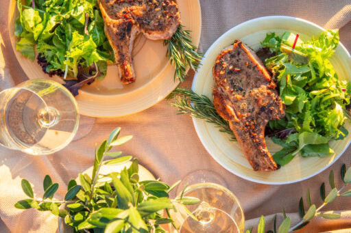 Herb-crusted pork chops